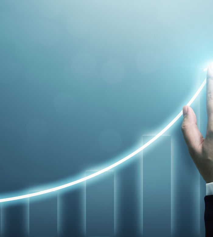 A rising growth curve